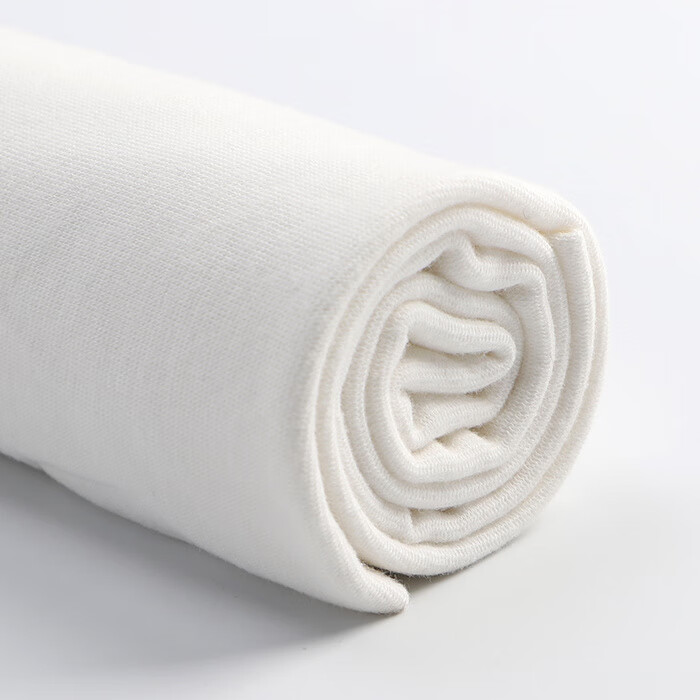 1*1细罗纹纯棉针织布宝宝秋衣裤袖口领口护腰口睡袋侧拼螺纹布料 本白