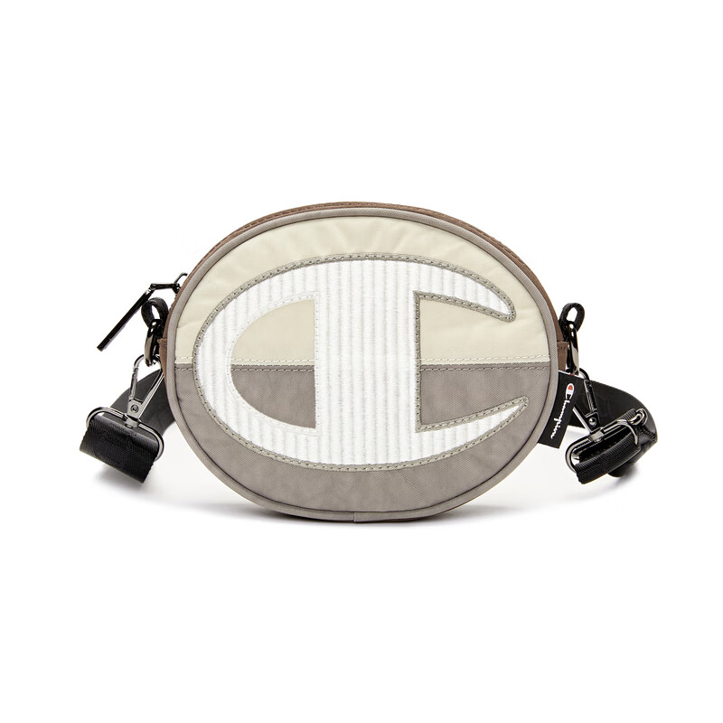 Champion冠军圆饼包撞色手机包男女单肩包百搭休闲斜背挎小包多功能随身包 浅卡 均码