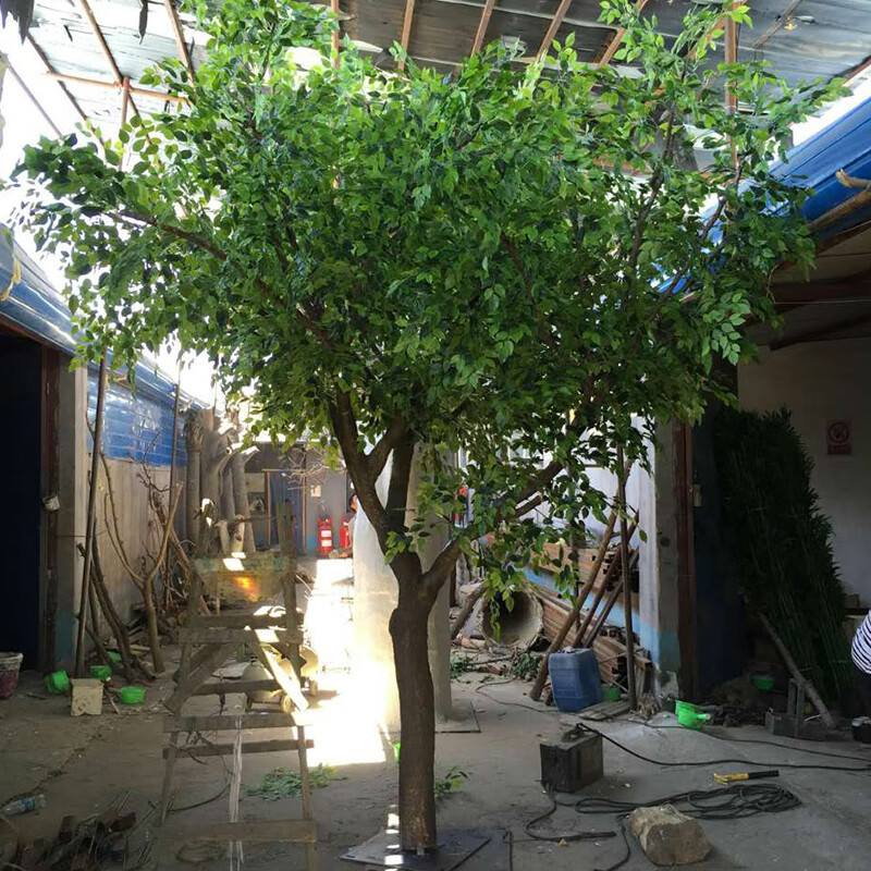 BEYZK仿真大樹榕樹室內(nèi)假樹造景裝飾人造樹仿真綠植仿真樹大型樹定制 圓冠1高x0.8寬米