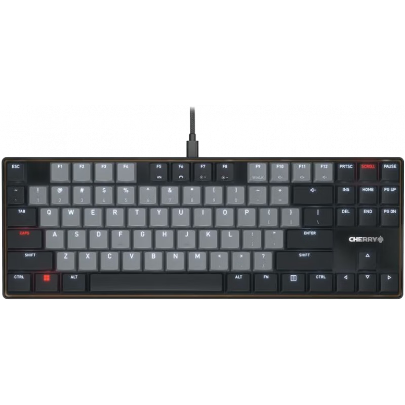 CHERRY 櫻桃 KC 500 MX LP TKL機(jī)械薄型鍵盤辦公鍵盤纖薄設(shè)計(jì) 薄型2.0開關(guān) PBT鍵帽 可折疊支腳 超長(zhǎng)壽命 黑色