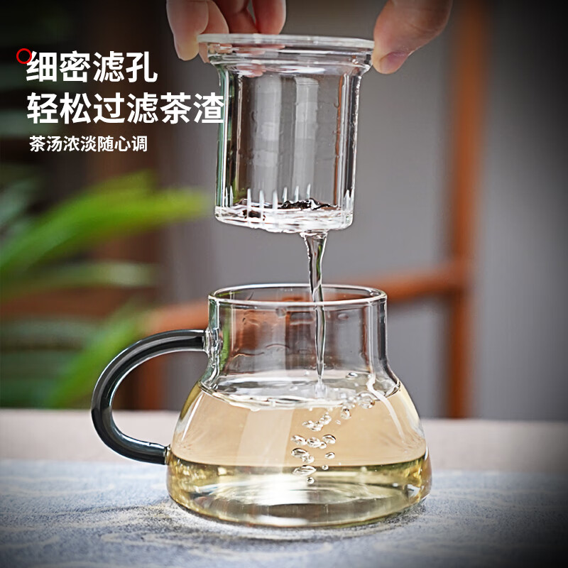 全度耐热玻璃泡茶杯2025新款茶水分离绿茶杯家用办公喝茶杯喝水杯 玲珑泡茶杯【透明】320ml
