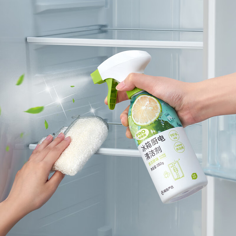 网易严选冰箱清洁剂 去除异味除臭 抑菌去污家用清洁冰箱家电微波炉清洁剂 【免清洗】冰箱厨电清洁剂350g*2瓶