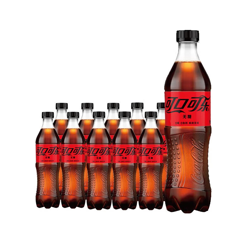 可口可乐（Coca-Cola）碳酸饮料汽水可乐/芬达/雪碧可选500ml*10瓶装 零度可乐10瓶送2包薯条