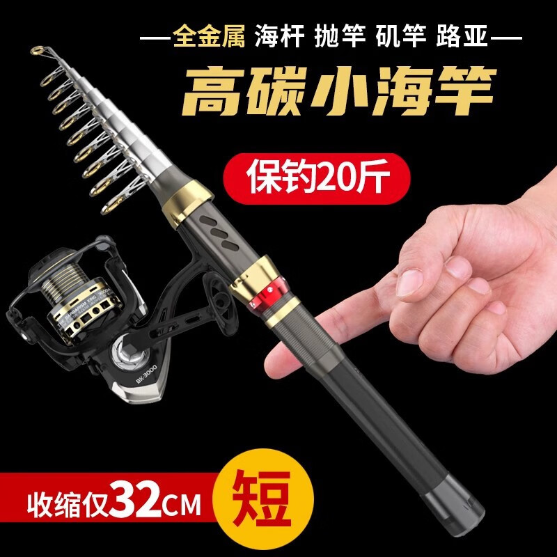 釣之界批發(fā)迷你小海竿拋竿超短節(jié)魚竿超硬小海桿遠(yuǎn)投鋼筆裸竿路亞竿甩桿 1.0m 【單桿】沒有漁輪