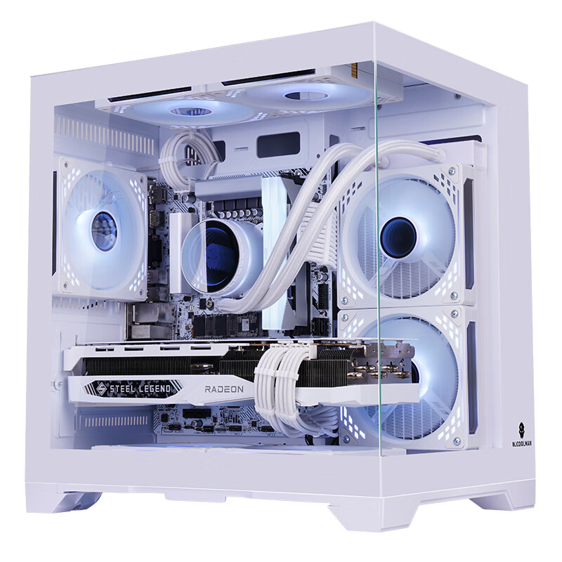 玩嘉孤勇者雪白色电脑机箱台式机MATX海景房240/360水冷全侧透ITX 孤勇者白MINI（无A柱）（支持MATX主板/24