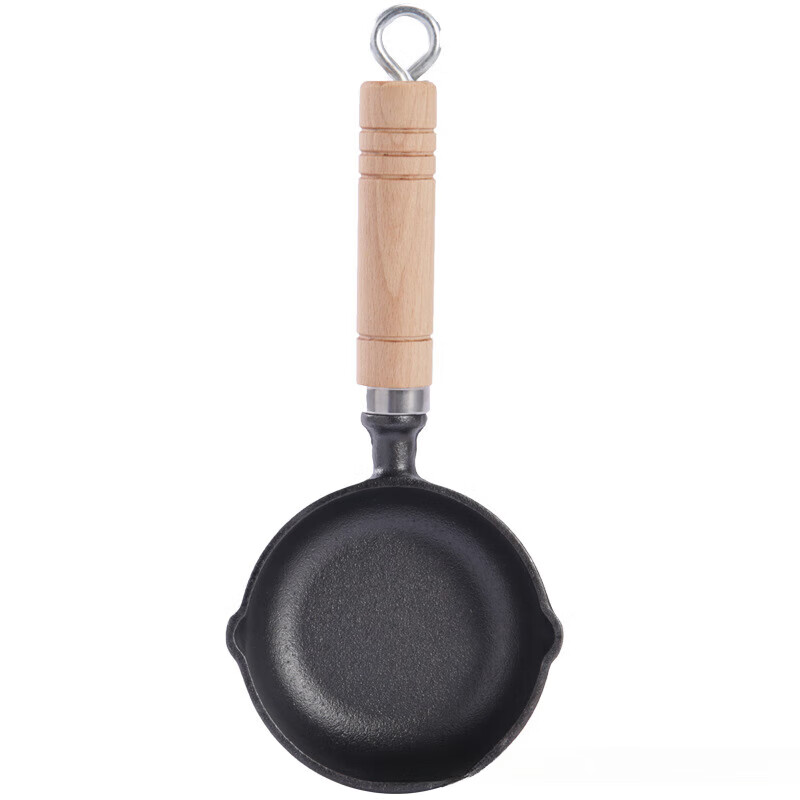 【严选百货】家用热油泼油煎蛋小铁锅加厚铸铁平底不粘锅电磁炉燃 11cm 口径高4厘米+炉架(燃气灶使用需要搭配 京东折扣/优惠券