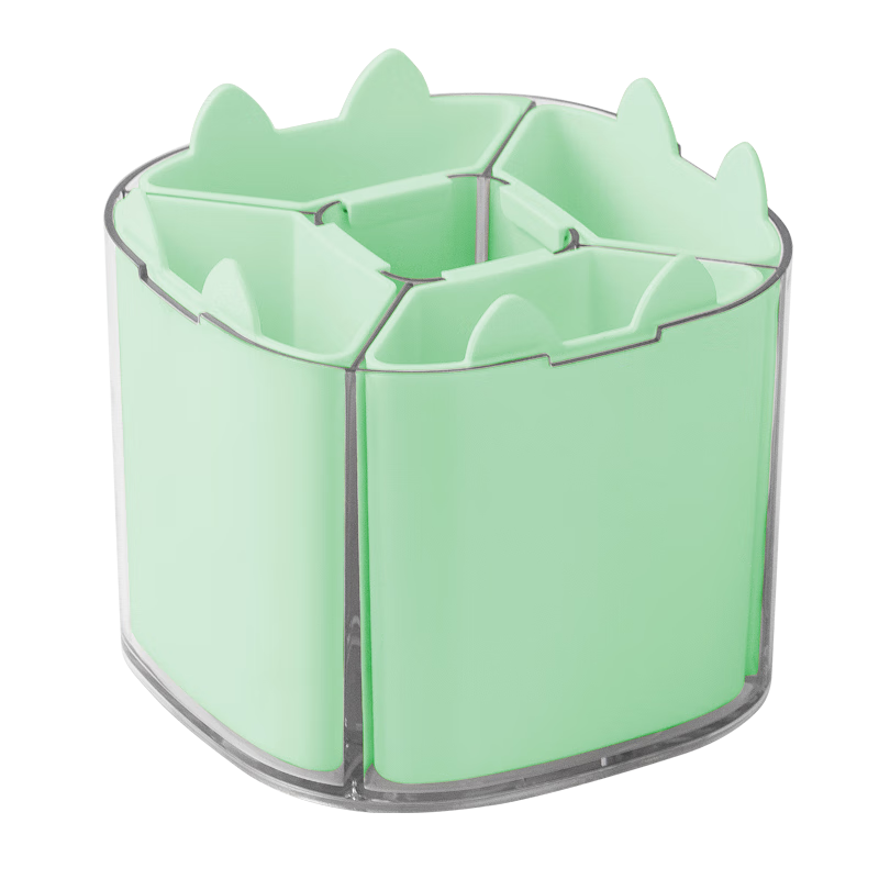 金隆興 旋轉筆筒 9格大容量高顏值ins風辦公桌筆桶筆架辦公用品綠色A1154-4