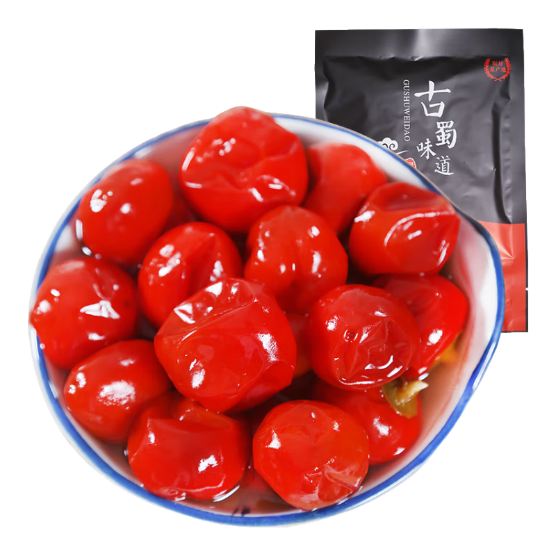 古蜀味道 四川泡二荊條老壇陳泡辣椒泡海椒泡菜剁椒魚頭酸菜魚調料350g 泡燈籠椒350g*1袋