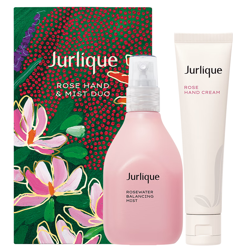 茱莉蔻（Jurlique）手面護(hù)理花語禮盒(玫瑰花卉水100ML+玫瑰護(hù)手霜40ML)套裝生日禮物