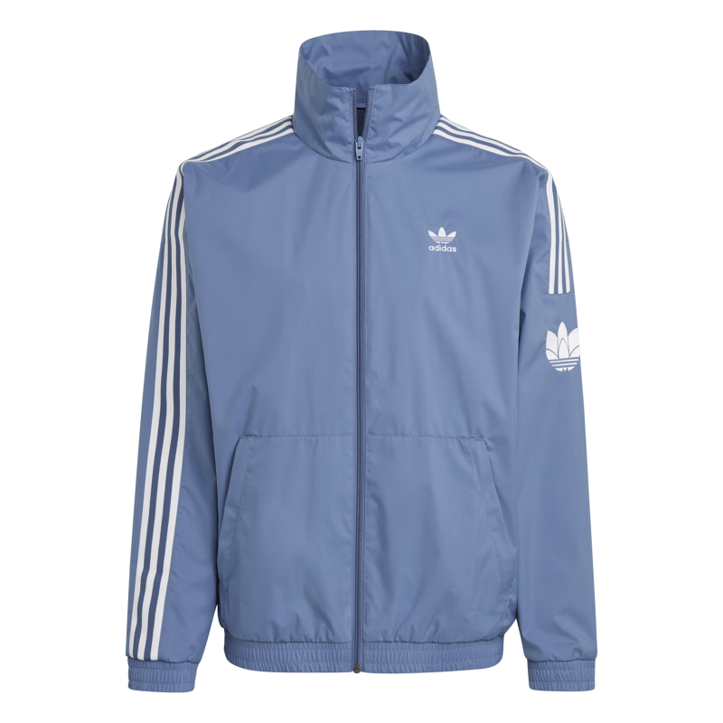 adidas休閑簡(jiǎn)約三條紋梭織立領(lǐng)夾克外套男裝秋季阿迪達斯三葉草 深藍(推薦選大一碼)   L  