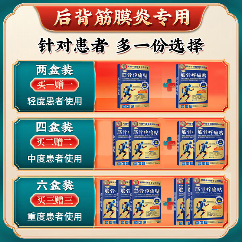 姚本仁100%筋膜炎后背部疼痛专用膏药热敷贴颈肩腰肌肉酸胀肩胛骨缝红肿 买2送2【肌肉酸痛僵硬】实发4盒 100%极速发货特效膏贴