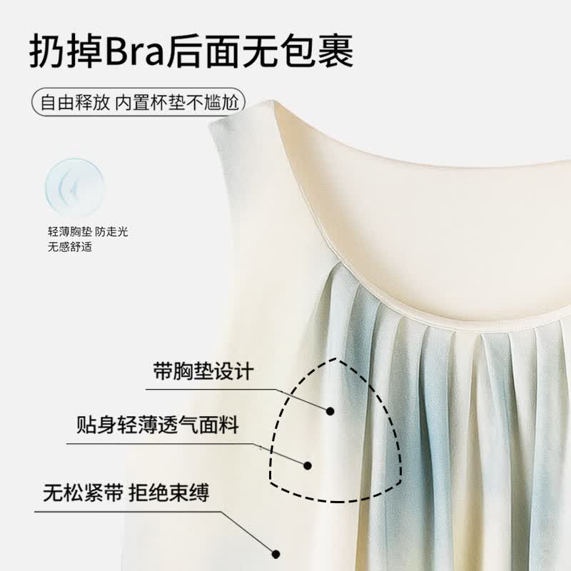猫人睡裙女夏季薄款凉爽7A抗菌带胸垫吊带裙背心睡衣女夏季2026年新款 月光杏小熊 2XL 【建议140-160斤穿着】