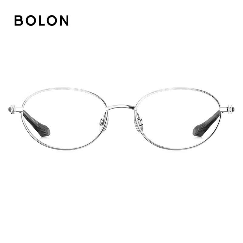 暴龙（BOLON）近视眼镜框 厂家直发 书呆子风复古文艺镜架 暴龙眼镜 BA7052 B90-银色镜框 此项仅单框-镜框支持试戴