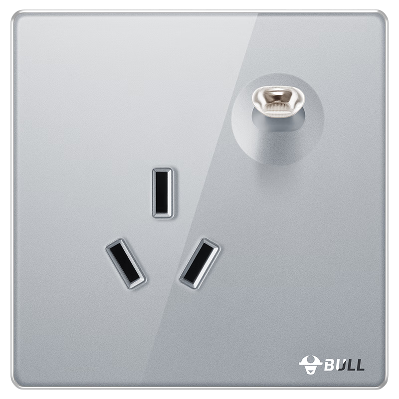 公牛（BULL）复古开关插座亚克力超薄面板 一开16A拨杆插座 G70E204月影灰