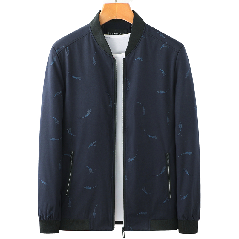 羽虹阁男式夹克外套休闲春秋款式爸爸夏装薄款宽松中年男士衫季上衣中