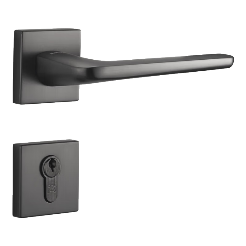 hafele德國海福樂(lè )HAFELE臥室房門(mén)現代簡(jiǎn)約黑色亞光實(shí)木門(mén)分體式防火門(mén)鎖