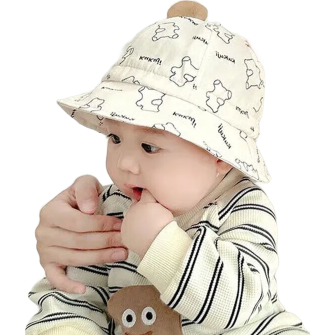 ���ڲ���������ñ�Ӵ��ﱡ��Ӥ�����ñ��������ñ�ɰ����ȵ�����ñ���泱 KUKUJIӡ������ñ-��ɫ ����1-2�꣨ͷΧ44-48cm�� 10.6Ԫ