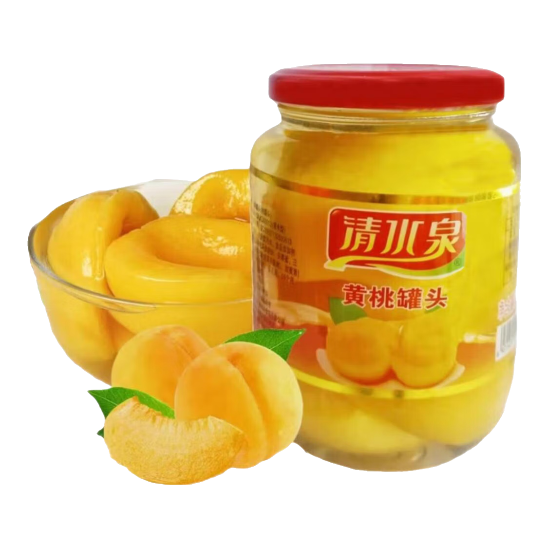 清水泉黄桃510g即食罐头礼盒整箱休闲零食 1瓶 黄桃