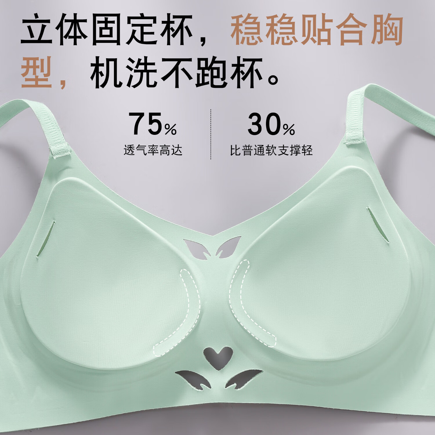 chunnian夏季无痕内衣女薄款收副乳聚拢小胸冰丝凉感防下垂文胸罩夏天透气 RX-花漾星光690#-香槟 2XL