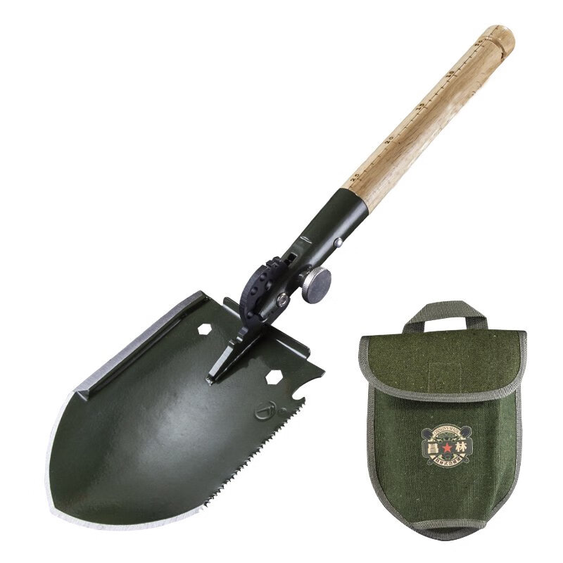 昌林WJQ-308鐵鍬多功能工兵鏟戰術(shù)鍬戶(hù)外露營(yíng)釣魚(yú)鏟折疊鏟車(chē)載鍬 軍綠色