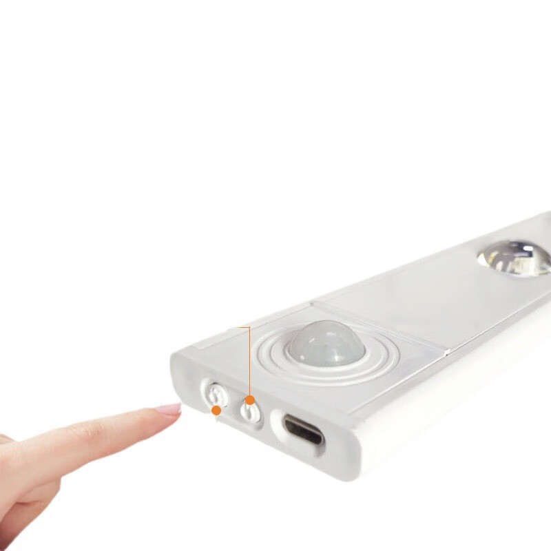 幽麦人体感应灯带智能酒柜玄关进门感应灯无线LED充电猫眼灯一灯三色 30CM【常亮+人体感应+调光色】