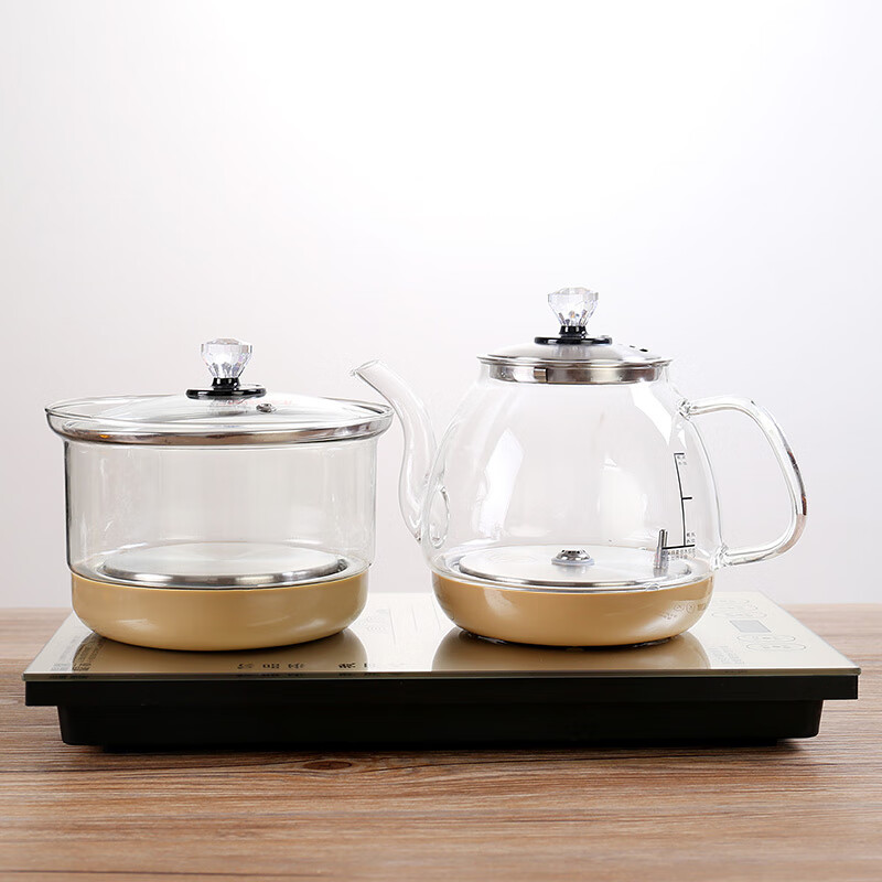 茶炉主机全自动底部上水底座烧水壶煮杯锅配件好哥之家 金色主机+水壶