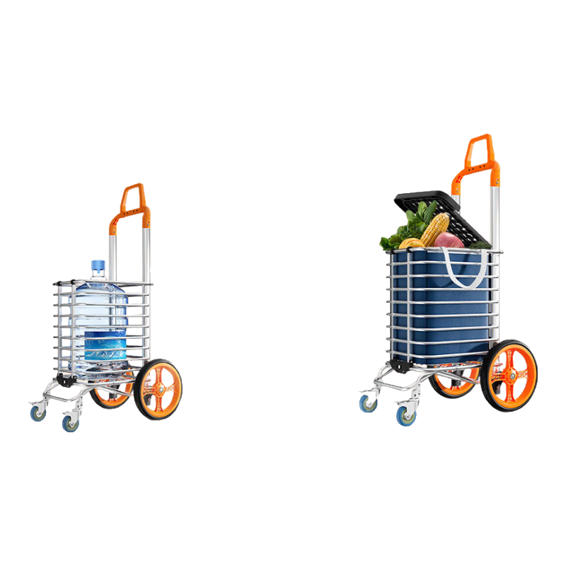 天喜（TIANXI）買菜小拉車家用新款購物車爬樓手拉車折疊輕便攜老人手推車 帶蓋帶剎車雙把四輪加粗兩用藏青