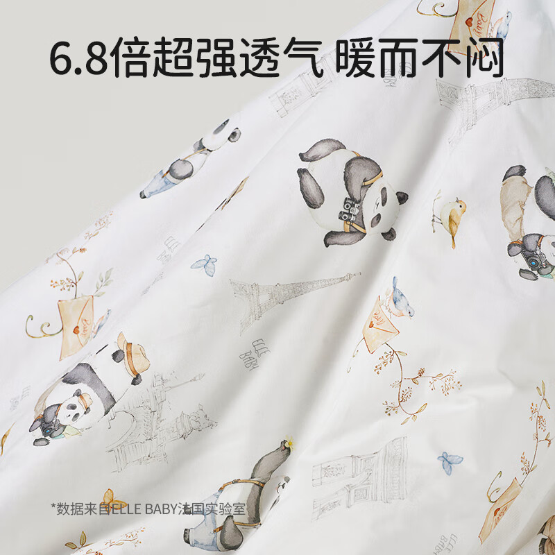 ELLE BABY婴儿抱被新生儿襁褓蓄热暖云绒秋冬款可扩展睡袋护肚A类防漏风 巴黎之旅 270g