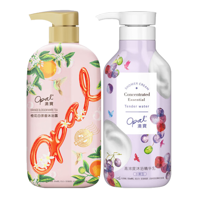 澳宝经典滋润乳霜橙花香氛沐浴露男女保湿清洁补水沐浴液家用 橙花500g+水嫩 500g 1瓶