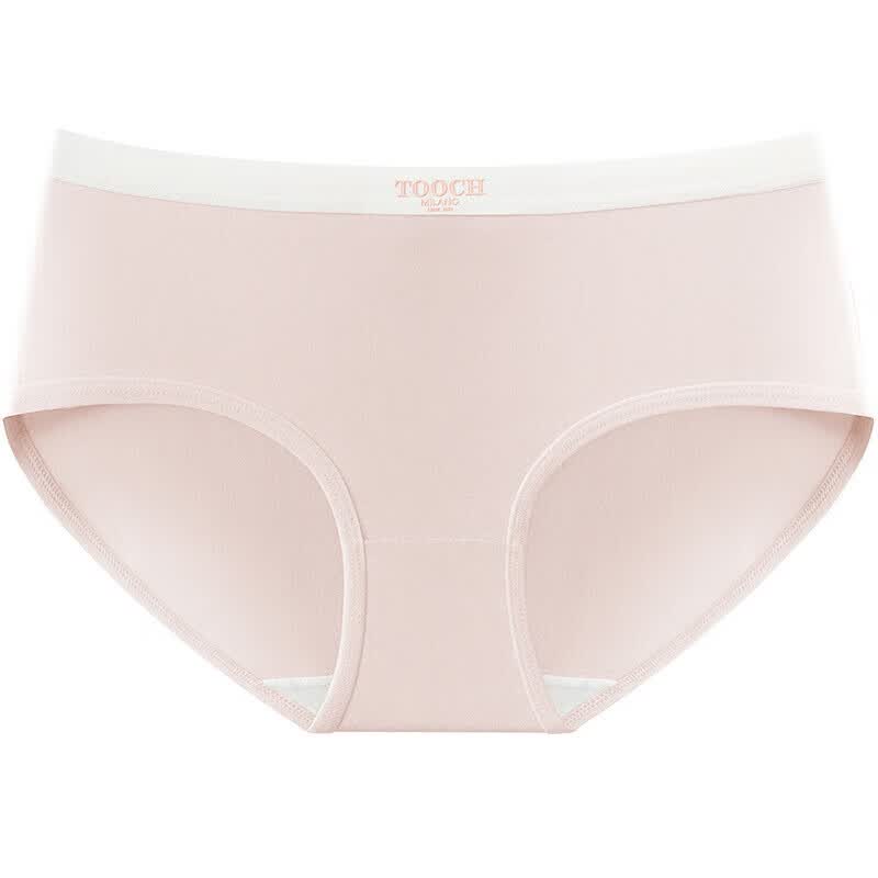 宜而爽7A抗菌全棉女士内裤字母中腰抗菌柔软舒适透气纯棉少女三角裤 2浅绿+2浅肤+2深肤+1浅粉 7条 L