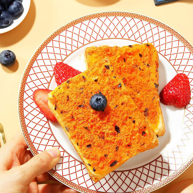 味滋源海苔肉松味吐司面包芝士味早餐蛋糕夹心健康零食休闲食品点心小吃 300g/箱 6箱装