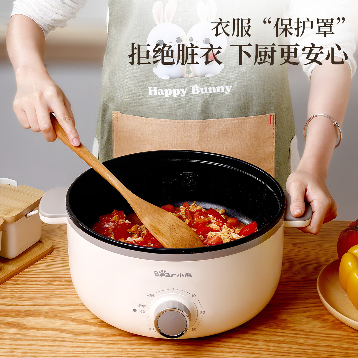 好媳妇围裙防水防油家用厨房家务高级工作服做饭男女通用围腰挂脖式加厚 多功能围裙【颜色随机】