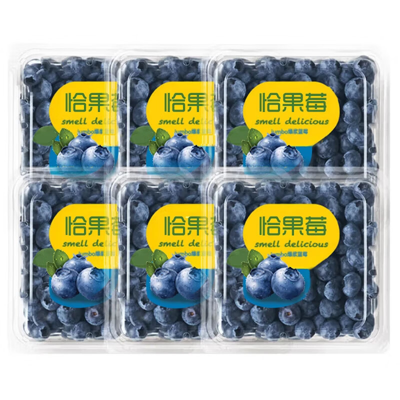 京满福蓝莓 新鲜蓝莓 当季水果 宝宝孕妇 国产时令生鲜整箱 带箱1.5斤 单果15mm净重6盒*100g