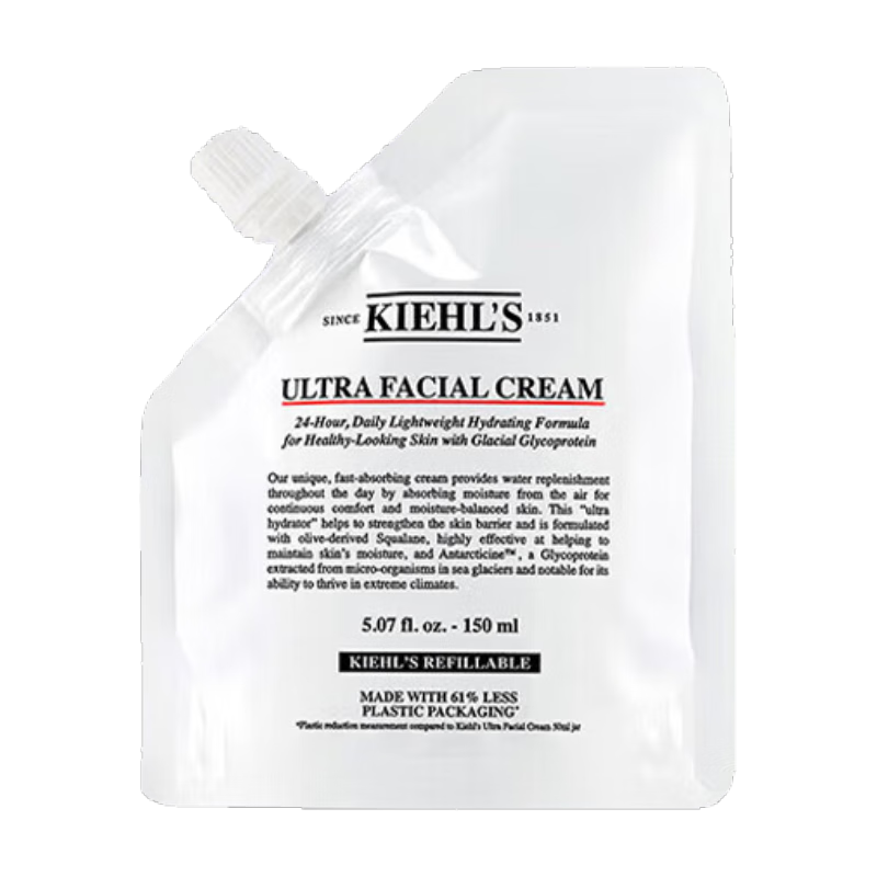科顏氏（Kiehl's）第三代高保濕補水面霜滋潤修復男士護膚品補充裝中秋節禮物伴手禮 全新第三代保濕面霜150ml補充裝