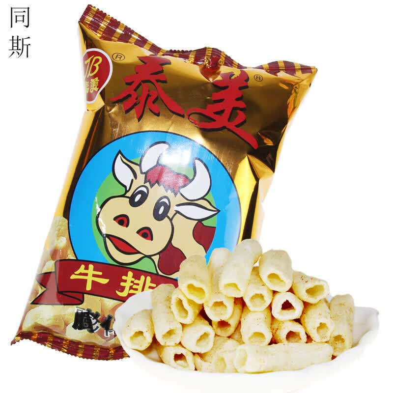 泰美牛排香60g儿时零食虾条薯片膨化怀旧食品童年回忆儿童小零食 60g*