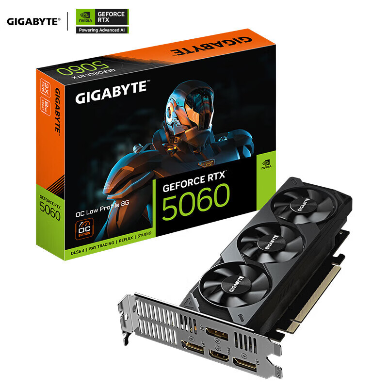 技嘉RTX 5060 8G猎鹰魔鹰雪鹰 电脑游戏设计渲染视频剪辑生产力独显 RTX5060 OC-8GL 半高刀卡迷你