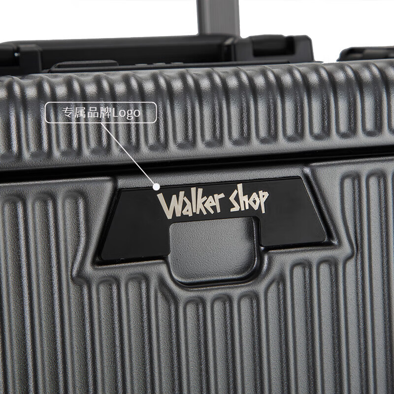 Walker Shop【轻奢品牌】行李箱铝框登机箱男女小型轻便多功能拉杆箱 深灰色 16英寸 【登机箱】
