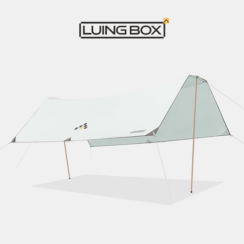 LUING BOX露营盒子 户外天幕T形大阴影遮阳棚便携涂银多人野餐防晒防雨装备 粉绿(地钉微瑕 介意勿拍) 京东折扣/优惠券