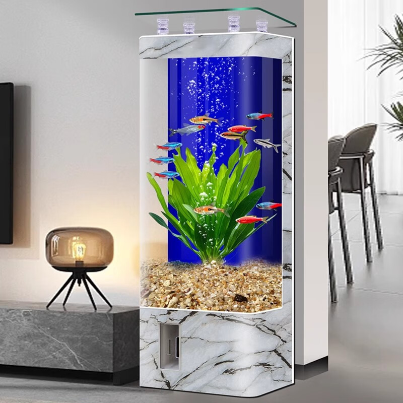 宝贝故事（BABY STORY）智能鱼缸客厅 鱼缸一体缸自循环免换水生态缸背过滤超白玻璃鱼缸 白色ultra版（变频水泵+气泵+移动显示屏） 60x40x138cm 长*宽*高