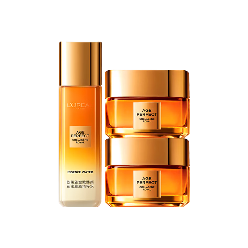 欧莱雅金致花蜜胶原精粹水65ml+胶原面霜15ml*2（滋润版）【临期清仓】