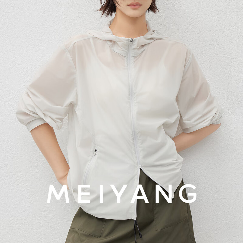 美洋（MEIYANG）花生衣外套 黑科技凉感宽松休闲连帽夹克上衣 灰色 M