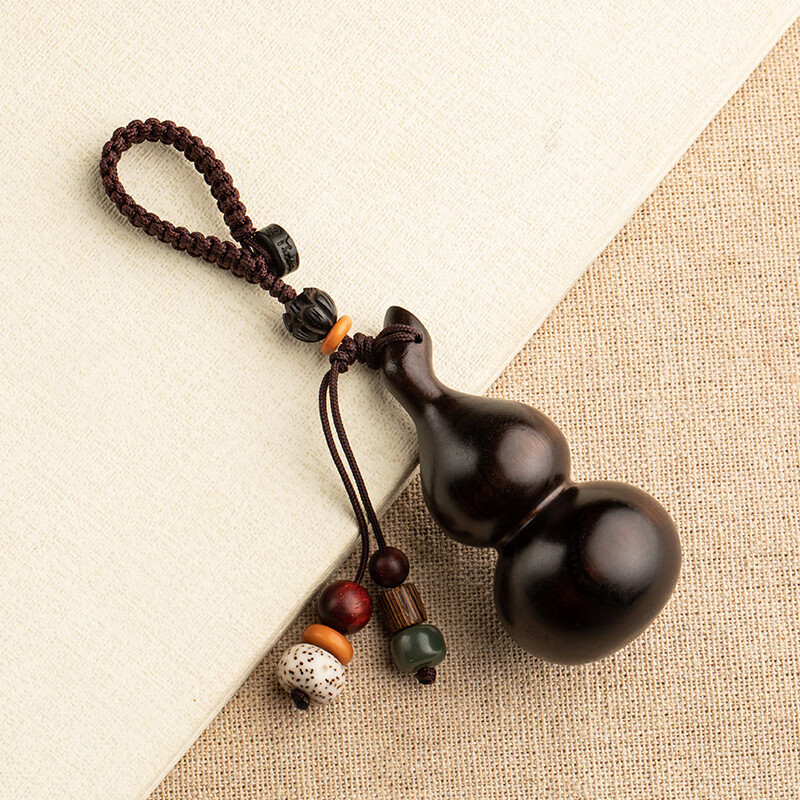 樸房黑檀木手工小葫蘆創(chuàng)意男女個性汽車鑰匙扣掛件飾鏈墜 大號黑檀葫蘆-吊鼻款