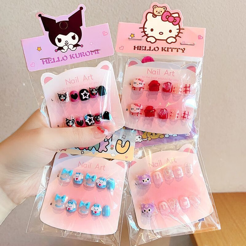 2025新款卡通儿童穿戴甲片小女孩果冻胶可拆卸美甲贴工具女童礼物 【5件套】主图全系列 5件