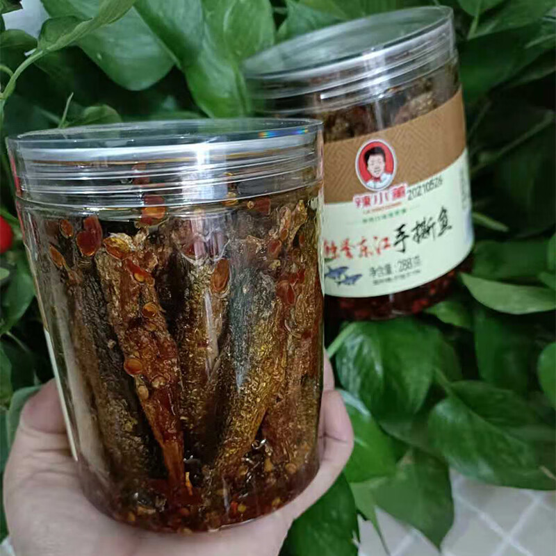 辣小董辣譽東江魚288G湖南特產(chǎn)手撕魚罐裝即食小魚干香辣魚仔零食 東江手撕魚288克*1瓶