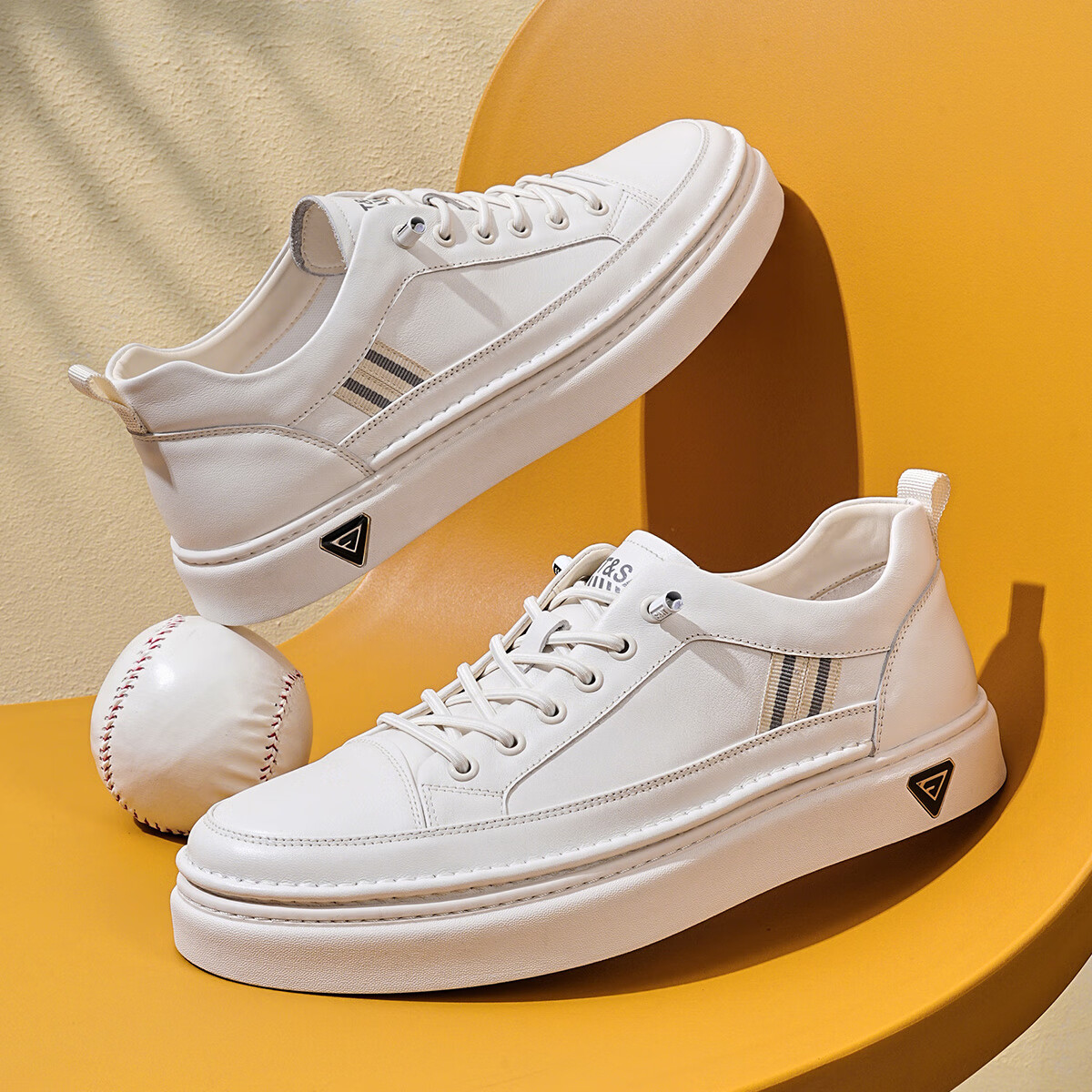 星期六男鞋时尚头层牛皮透气一脚蹬懒人鞋简约板鞋男运动鞋休闲鞋子男