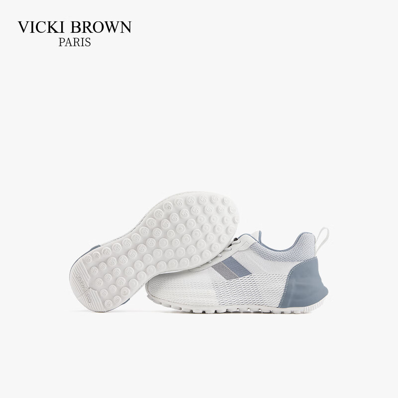 未毕(VICKI BROWN)法国品牌VB男鞋【法奢系列】舒适透气网面鞋户外防滑包底老爹鞋男 白蓝 44
