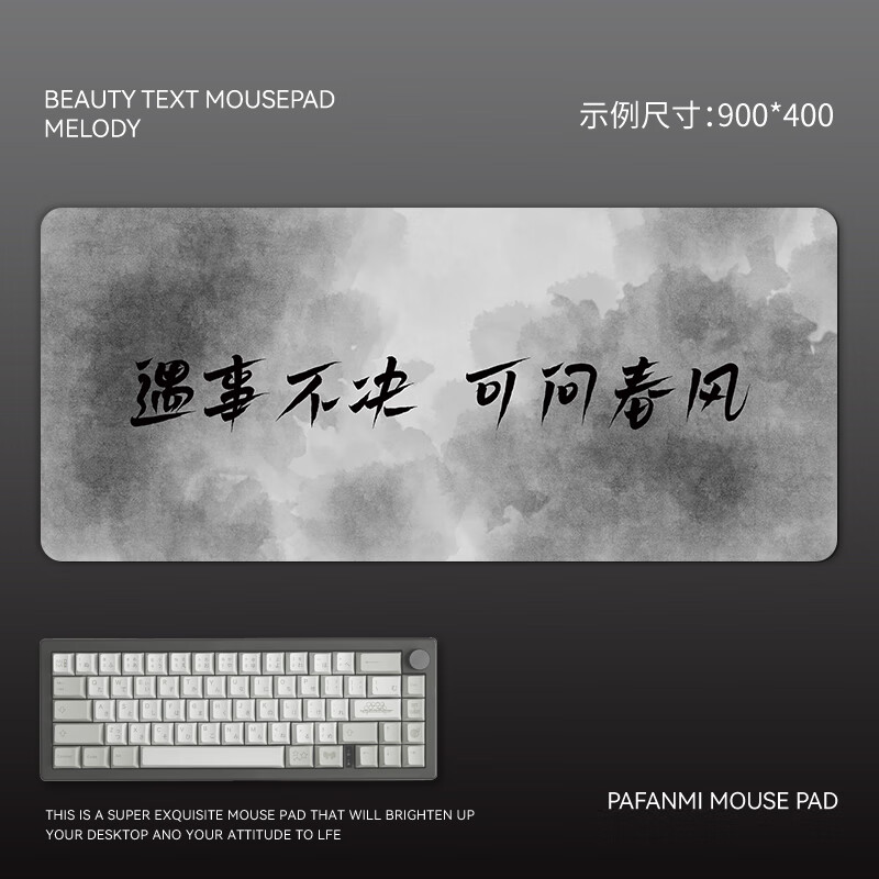 沁宣 励志文字鼠标垫超大号护腕简约电脑办公桌桌面垫定制学习书桌垫子 【遇事不决可问春风】亲肤顺滑 精致锁边 1000*500*5mm旗舰超厚