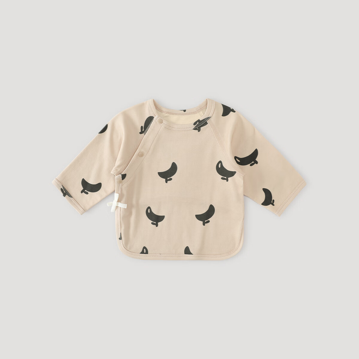 巴厘小猪新生婴儿上衣四季长袖a类纯棉产房52码宝宝衣服春秋初生儿和尚服 杏底香蕉 52