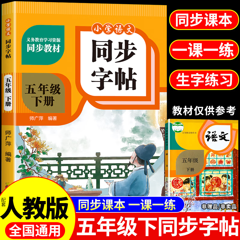 【2025新版】小学同步字帖一二三四五六年级上下册练字帖练字配套人教版语文小学生专用正版每日一练钢笔练习字贴上 下 【五年级下册】语文同步字帖