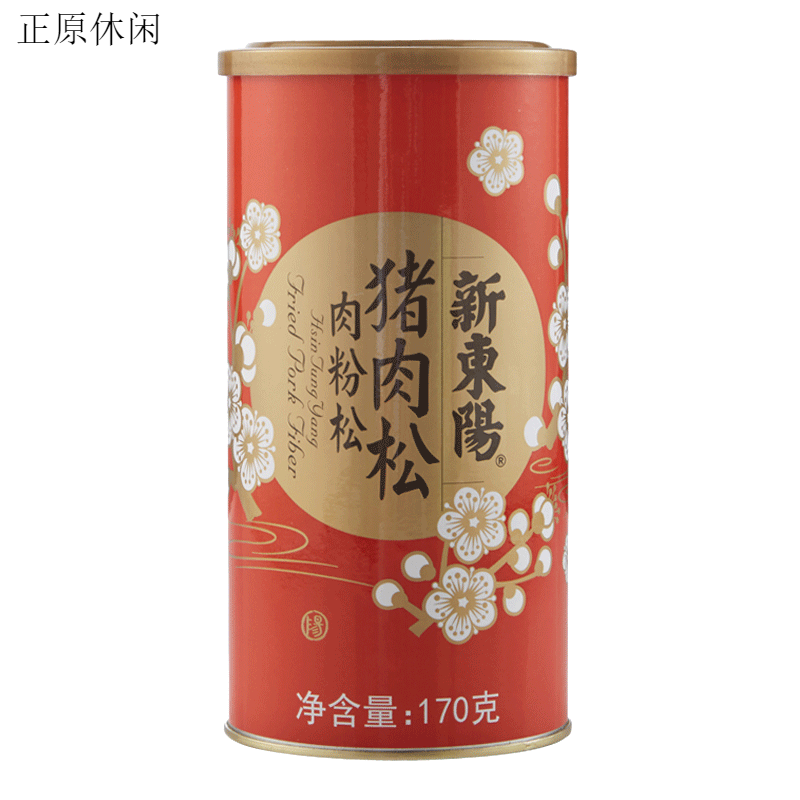 新東陽臻選豬肉松海苔肉松牛肉松粉老人兒童下飯美味輔食罐裝 170g-1罐原味罐裝肉松